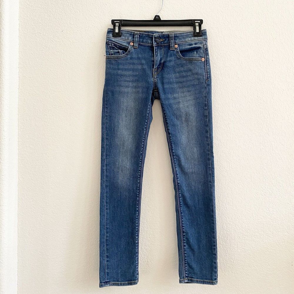 Volcom Solver Jeans Modern Fit‎ Tapered Leg Mens Size 24 Stretch Blue Denim